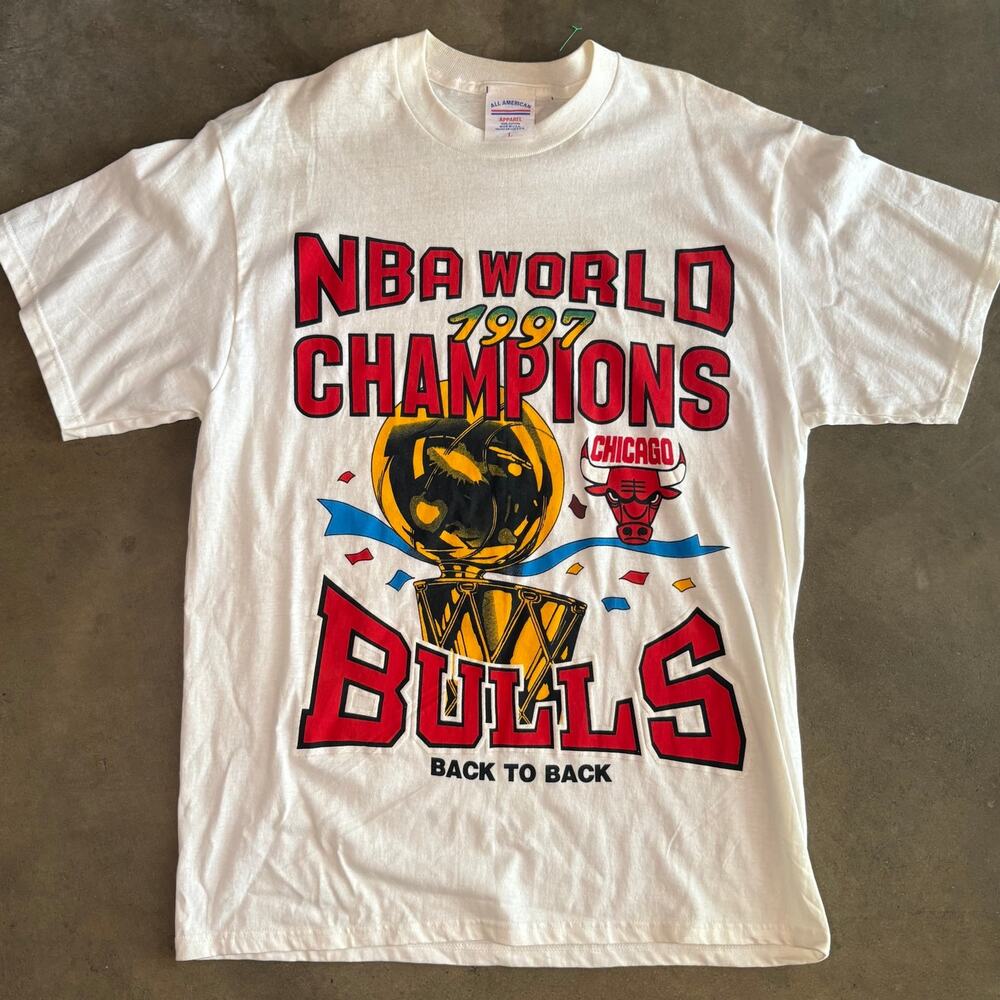 Vtg 1997 Chicago Bulls Championship Mens L T Shirt